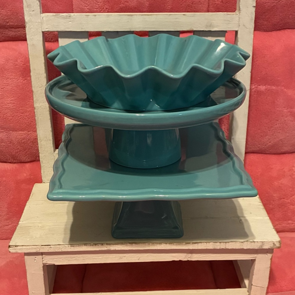 Teal Ceramic Serving Set